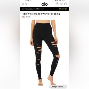 ALO Ripped Ripped Warrior legging-NEW-No tags
